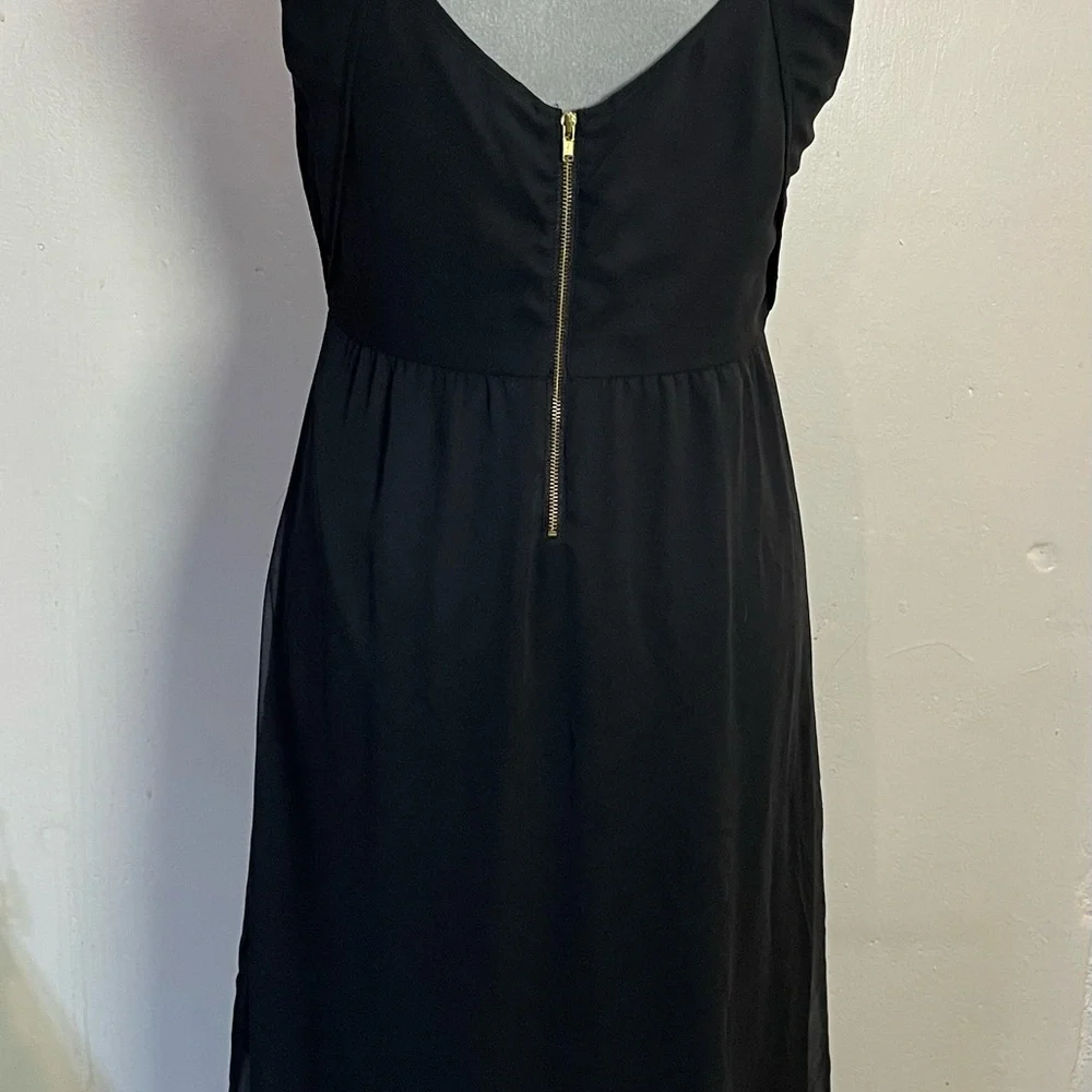 #0156 The Limited Black Sheer Overlay Open Back High-Low Dress-4 - Picture 5 of 12